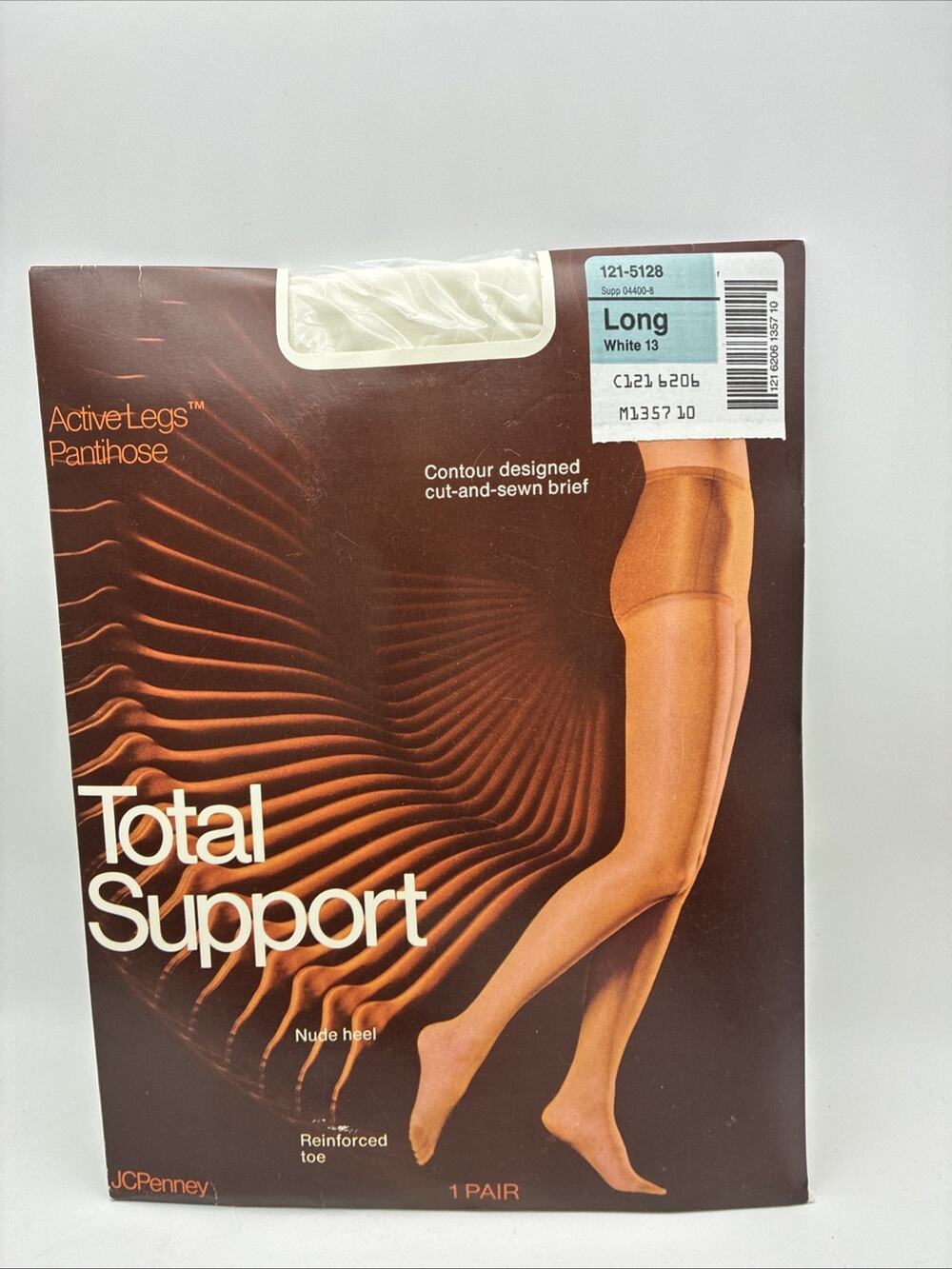 JCPenney Total Support Active Legs Pantihose Long White 13 Reinforced Toe